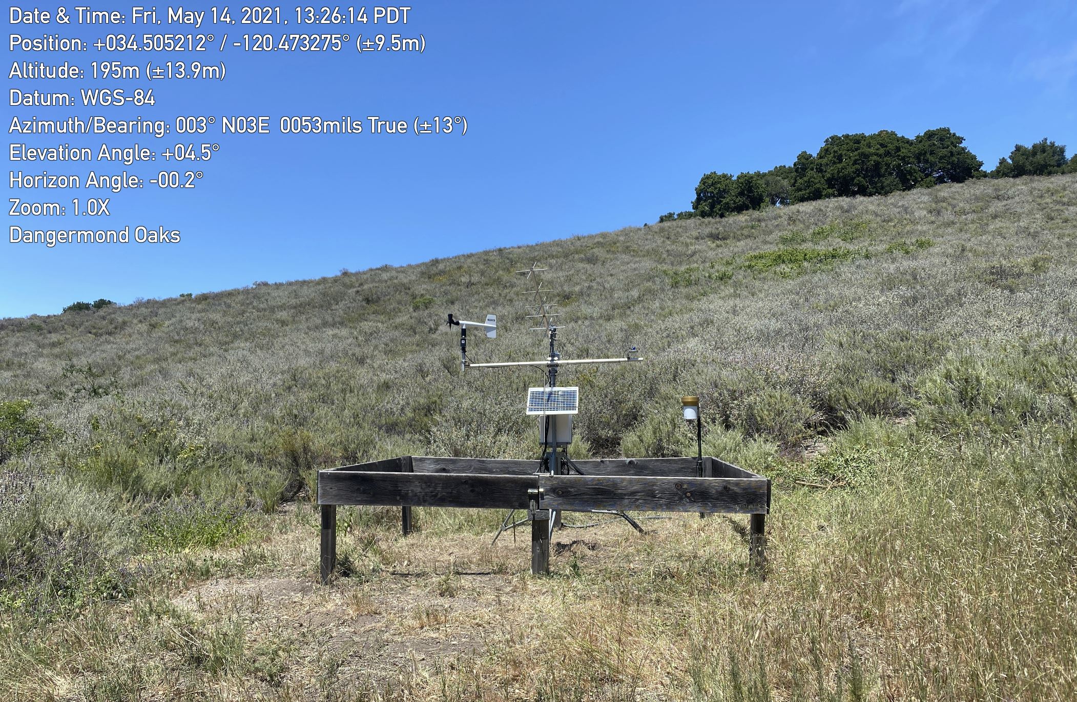 Weather station in a field.